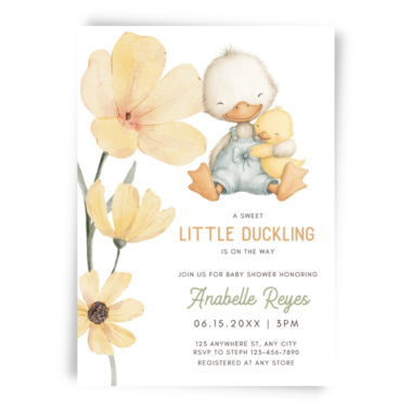 Sweet Little Duckling Baby Shower Invitation
