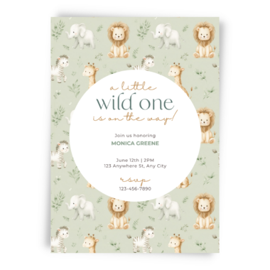 Little Wild One Baby Shower Invitation