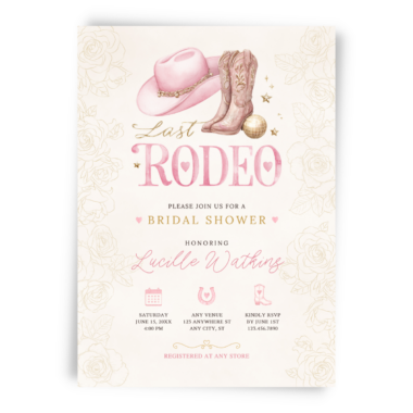 Last Rodeo Western Bridal Shower Invitation